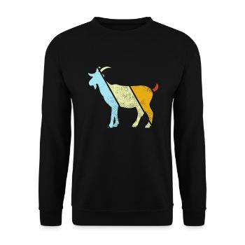 Chèvre Rétro - Sweat-shirt Unisexe - noir - Devant - Alina (178cm) & Michal (187cm)