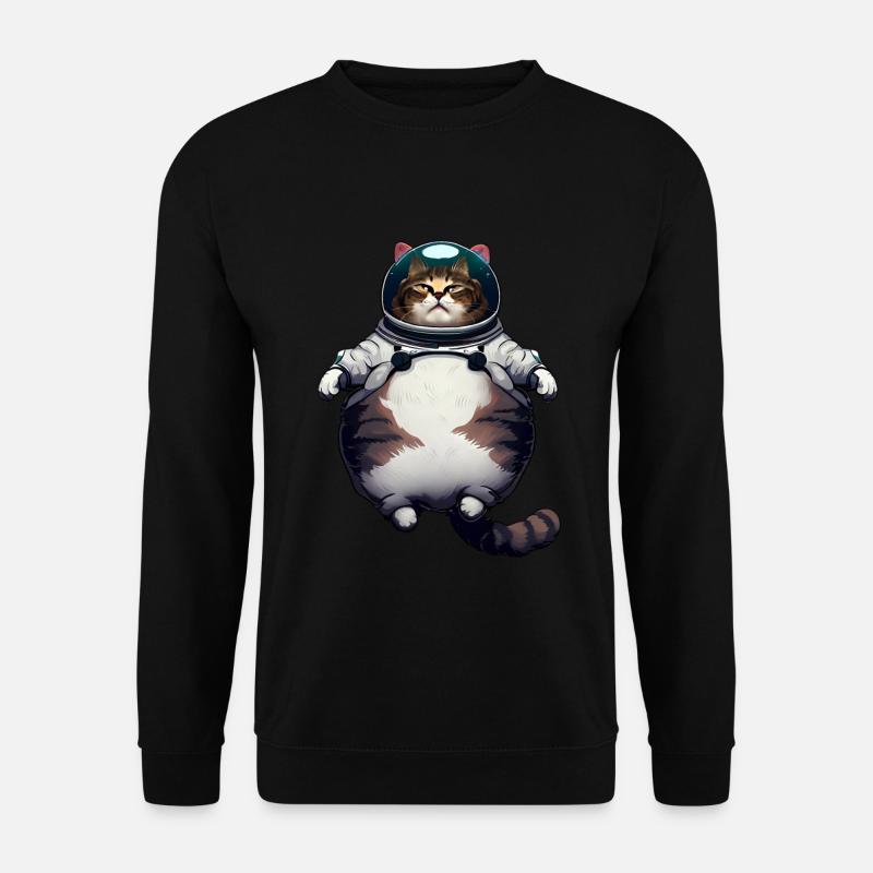 Fette Astronaut Katze - Unisex Pullover - Schwarz