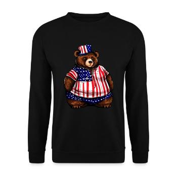 Gros ours américain - Sweat-shirt Unisexe - noir - Devant - Alina (178cm) & Michal (187cm)