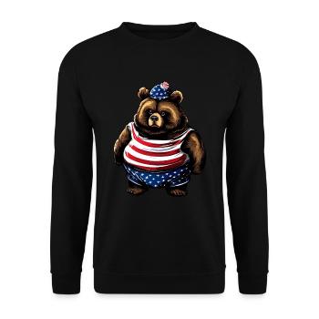 Gros ours américain - Sweat-shirt Unisexe - noir - Devant - Alina (178cm) & Michal (187cm)