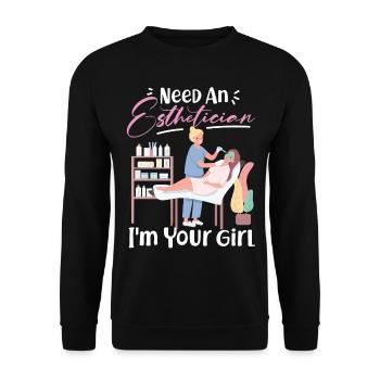 Cute Licensed Esthetician Skincare - Unisex Pullover - Schwarz - Vorne - Alina (178cm) & Michal (187cm)