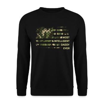 Funny Father's Day Ideas - Most Intelligent Daddy - Unisex Sweatshirt - black - Front - Alina (178cm) & Michal (187cm)