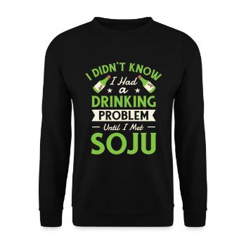 Soju Korean Wine Drink Corée - Sweat-shirt Unisexe - noir - Devant - Alina (178cm) & Michal (187cm)