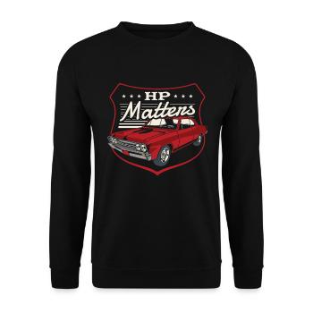 Muscle Car Enthusiast Car Guy Classic Cars Lover - Unisex Sweatshirt - black - Front - Alina (178cm) & Michal (187cm)
