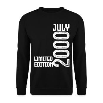 Gift July 2000. Anniversary July 2000. - Unisex Sweatshirt - black - Front - Alina (178cm) & Michal (187cm)
