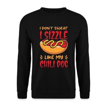 Chili Dog Hot dog Sausage Fastfood - Unisex Sweatshirt - black - Front - Alina (178cm) & Michal (187cm)