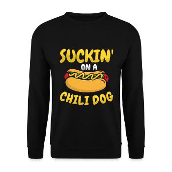 Chili Dog Hot dog Sausage Fastfood - Unisex Sweatshirt - black - Front - Alina (178cm) & Michal (187cm)