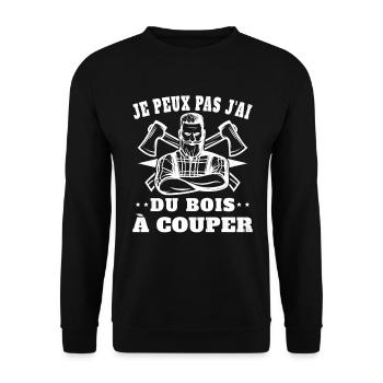 Je peux pas j'ai un arbre à couper - Sweat-shirt Unisexe - noir - Devant - Alina (178cm) & Michal (187cm)