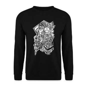 Schildmaid Walküre - Kriegerin der Germanen Viking - Unisex Pullover - Schwarz - Vorne - Alina (178cm) & Michal (187cm)