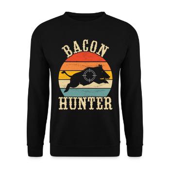 Chasseurs Chasse au sanglier - Sweat-shirt Unisexe - noir - Devant - Alina (178cm) & Michal (187cm)