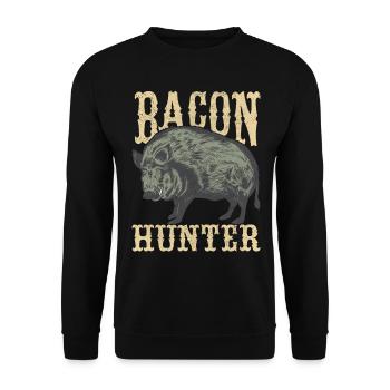 Chasseurs Chasse au sanglier - Sweat-shirt Unisexe - noir - Devant - Alina (178cm) & Michal (187cm)