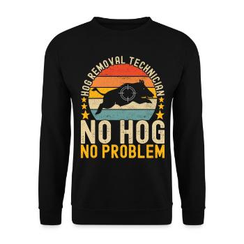 Jäger Wildschwein Jagen - Unisex Pullover - Schwarz - Vorne - Alina (178cm) & Michal (187cm)