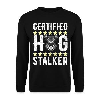 Chasseurs Chasse au sanglier - Sweat-shirt Unisexe - noir - Devant - Alina (178cm) & Michal (187cm)