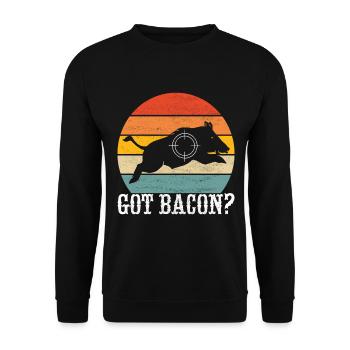 Jäger Wildschwein Jagen - Unisex Pullover - Schwarz - Vorne - Alina (178cm) & Michal (187cm)