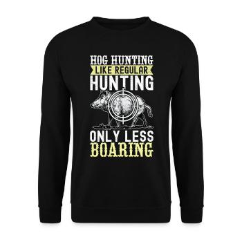 Jäger Wildschwein Jagen - Unisex Pullover - Schwarz - Vorne - Alina (178cm) & Michal (187cm)