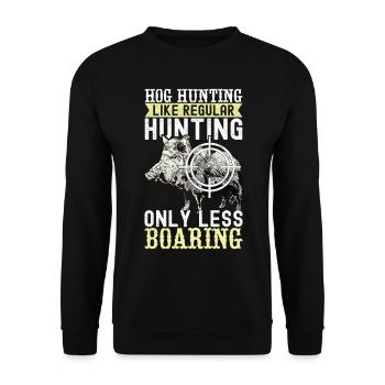 Jäger Wildschwein Jagen - Unisex Pullover - Schwarz - Vorne - Alina (178cm) & Michal (187cm)