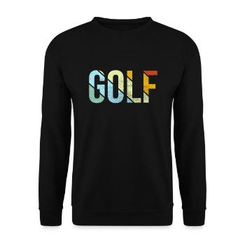 Golf Retro - Unisex Pullover - Schwarz - Vorne - Alina (178cm) & Michal (187cm)