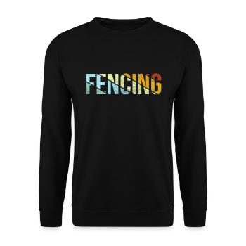 Fechten Retro - Unisex Pullover - Schwarz - Vorne - Alina (178cm) & Michal (187cm)