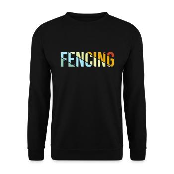 Fechten Retro - Unisex Pullover - Schwarz - Vorne - Alina (178cm) & Michal (187cm)