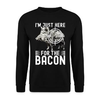 Jäger Wildschwein Jagen - Unisex Pullover - Schwarz - Vorne - Alina (178cm) & Michal (187cm)