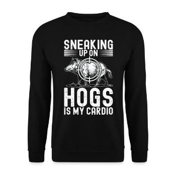 Jäger Wildschwein Jagen - Unisex Pullover - Schwarz - Vorne - Alina (178cm) & Michal (187cm)