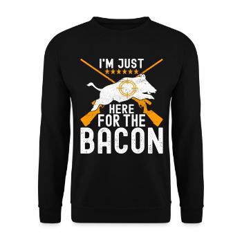 Jäger Wildschwein Jagen - Unisex Pullover - Schwarz - Vorne - Alina (178cm) & Michal (187cm)