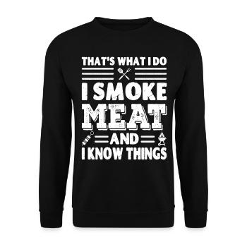 C’est ce que je fais, je fume de la viande et je sais des choses - Sweat-shirt Unisexe - noir - Devant - Alina (178cm) & Michal (187cm)