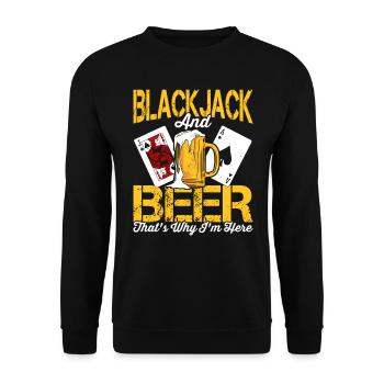 Blackjack Player Casino Card Game Blackjack - Unisex Sweatshirt - black - Front - Alina (178cm) & Michal (187cm)