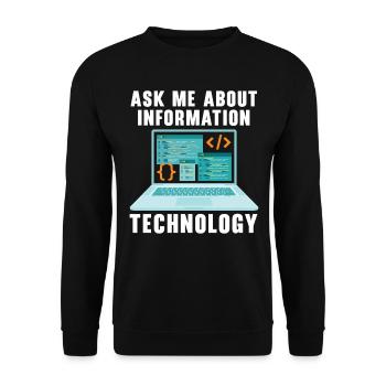 I.T. Dept Haben Sie versucht, es aus- und wieder a - Unisex Pullover - Schwarz - Vorne - Alina (178cm) & Michal (187cm)