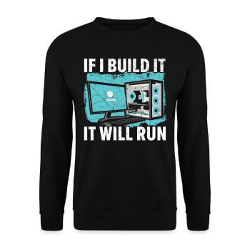 You clicked on the link, right? - Unisex Sweatshirt - black - Front - Alina (178cm) & Michal (187cm)