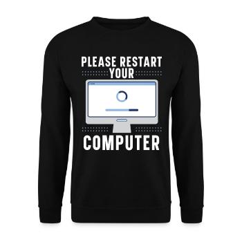 Ask me about information technology - Unisex Sweatshirt - black - Front - Alina (178cm) & Michal (187cm)