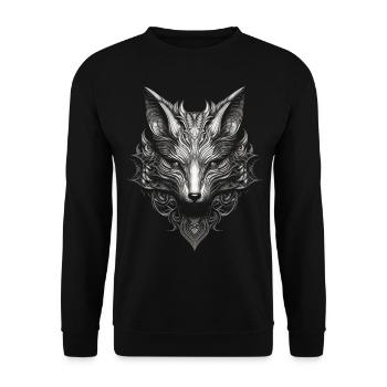 Fuchs Tierliebhaber Geschenk Wildtier Tier Motiv - Unisex Pullover - Schwarz - Vorne - Alina (178cm) & Michal (187cm)