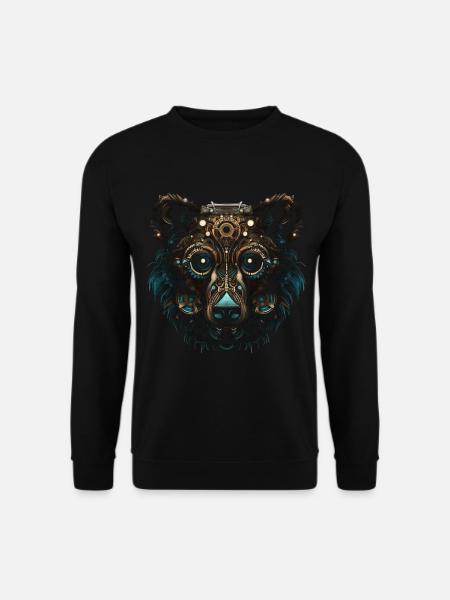 Bär Mandala Fantasie Kreativ Geschenk Tier Motiv - Unisex Pullover - Schwarz