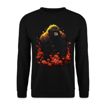 Gorilla Animal Monkey Zoo Animal Motif Animal Lover - Unisex Sweatshirt - black - Front - Alina (178cm) & Michal (187cm)