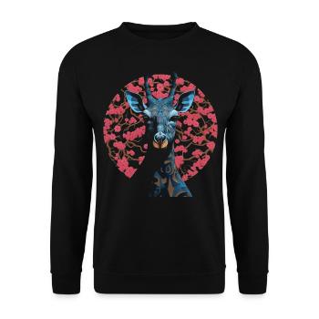 Giraffe Animal Africa Gift Animal Lover Zoo - Unisex Sweatshirt - black - Front - Alina (178cm) & Michal (187cm)
