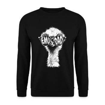 Emu Dad Funny Ostrich Head Ratite Gift - Unisex Sweatshirt - black - Front - Alina (178cm) & Michal (187cm)