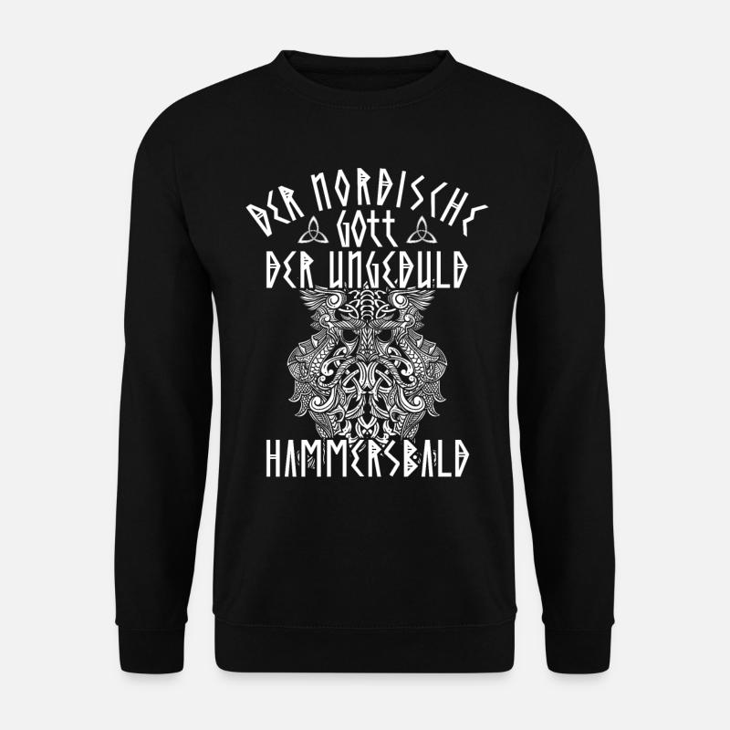 Der Nordische Gott der Ungeduld Hammersbald Lustig - Unisex Pullover - Schwarz