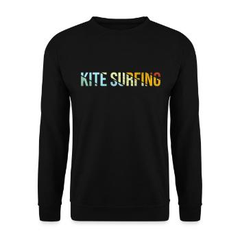 kite surfing retro - Unisex Pullover - Schwarz - Vorne - Alina (178cm) & Michal (187cm)