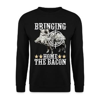 Chasseur de sanglier - Sweat-shirt Unisexe - noir - Devant - Alina (178cm) & Michal (187cm)