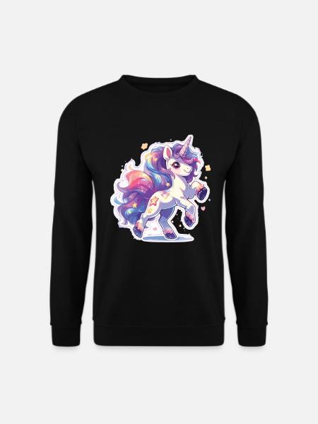 Süßes Einhorn Unicorns Einhörner - Unisex Pullover - Schwarz