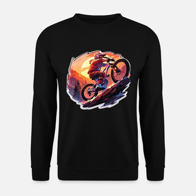 Downhill Mountainbike Downhill Berge - Unisex Pullover - Schwarz