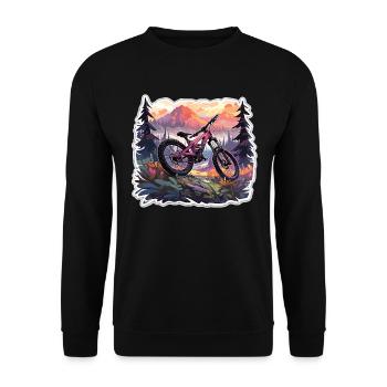 Downhill Downhill Mountain Bike Mtb - Unisex Sweatshirt - black - Front - Alina (178cm) & Michal (187cm)