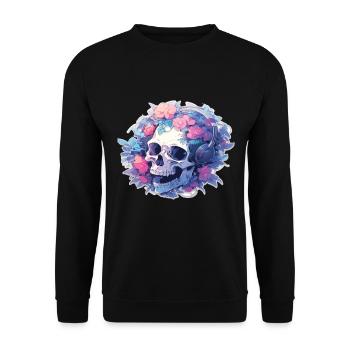 Totenkopf Skulls Totenkopf Kopfhörher - Unisex Pullover - Schwarz - Vorne - Alina (178cm) & Michal (187cm)