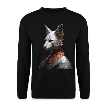 Fuchs Tierliebhaber Geschenk Wildtier Tier Motiv - Unisex Pullover - Schwarz - Vorne - Alina (178cm) & Michal (187cm)