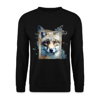 Fox Animal Lover Gift Motif animal sauvage - Sweat-shirt Unisexe - noir - Devant - Alina (178cm) & Michal (187cm)
