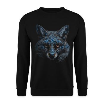 Fuchs Tierliebhaber Geschenk Wildtier Tier Motiv - Unisex Pullover - Schwarz - Vorne - Alina (178cm) & Michal (187cm)