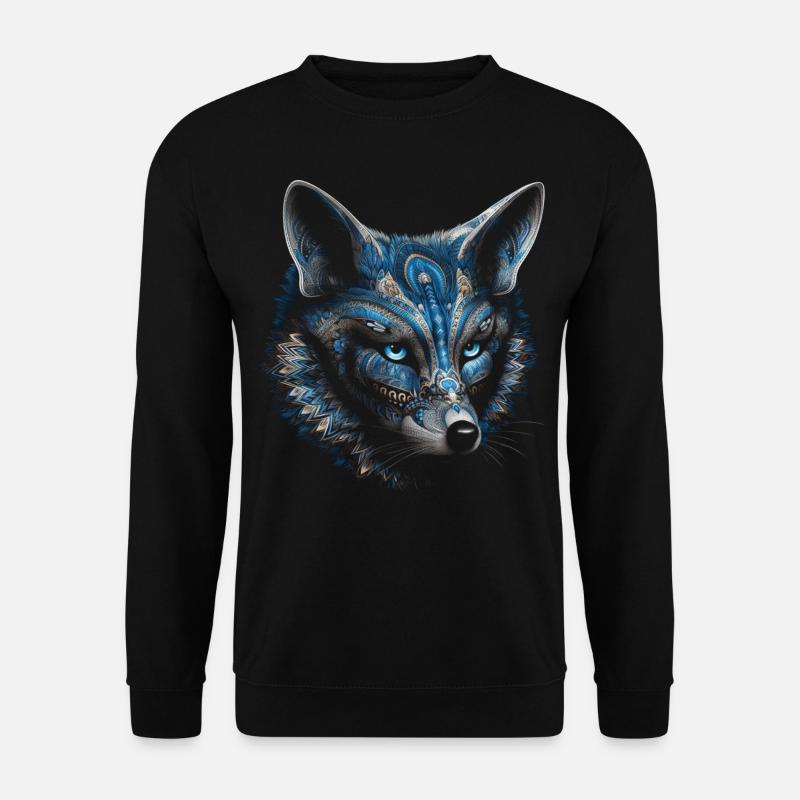 Fuchs Tierliebhaber Geschenk Wildtier Tier Motiv - Unisex Pullover - Schwarz
