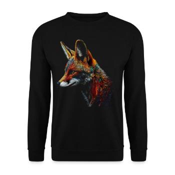 Fuchs Tierliebhaber Geschenk Wildtier Tier Motiv - Unisex Pullover - Schwarz - Vorne - Alina (178cm) & Michal (187cm)