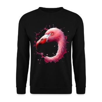 Flamingo Afrika Exotischer Vogel Tier Geschenk - Unisex Pullover - Schwarz - Vorne - Alina (178cm) & Michal (187cm)