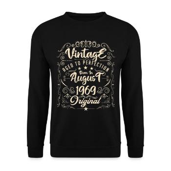 Jahrgang, geboren im August 1969. Geburtstag August 1969 - Unisex Pullover - Schwarz - Vorne - Alina (178cm) & Michal (187cm)